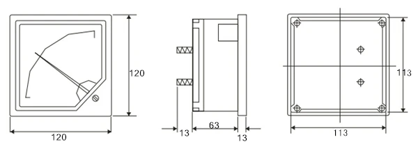 600 V 42C3 Вольтметр постоянного тока 600 V 42C3-V 120*120