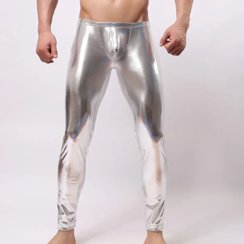 Men PU Leather Pants Mens Leggings Brand Skinny Shinny Pants Trousers Nightclub Stage Pants Singers Dancers 5