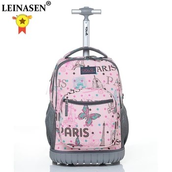 

16 18 inch Wheeled backpack kids School backpack On wheels Trolley backpacks bags for teenagers Children School Rolling backpack