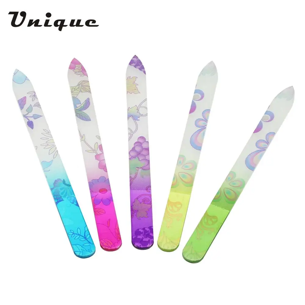 

5pcs Colorful Glass Crystal Nail File Tool Nail Sanding Buffing Tool Manicure Nail Art Care Polishing Tool