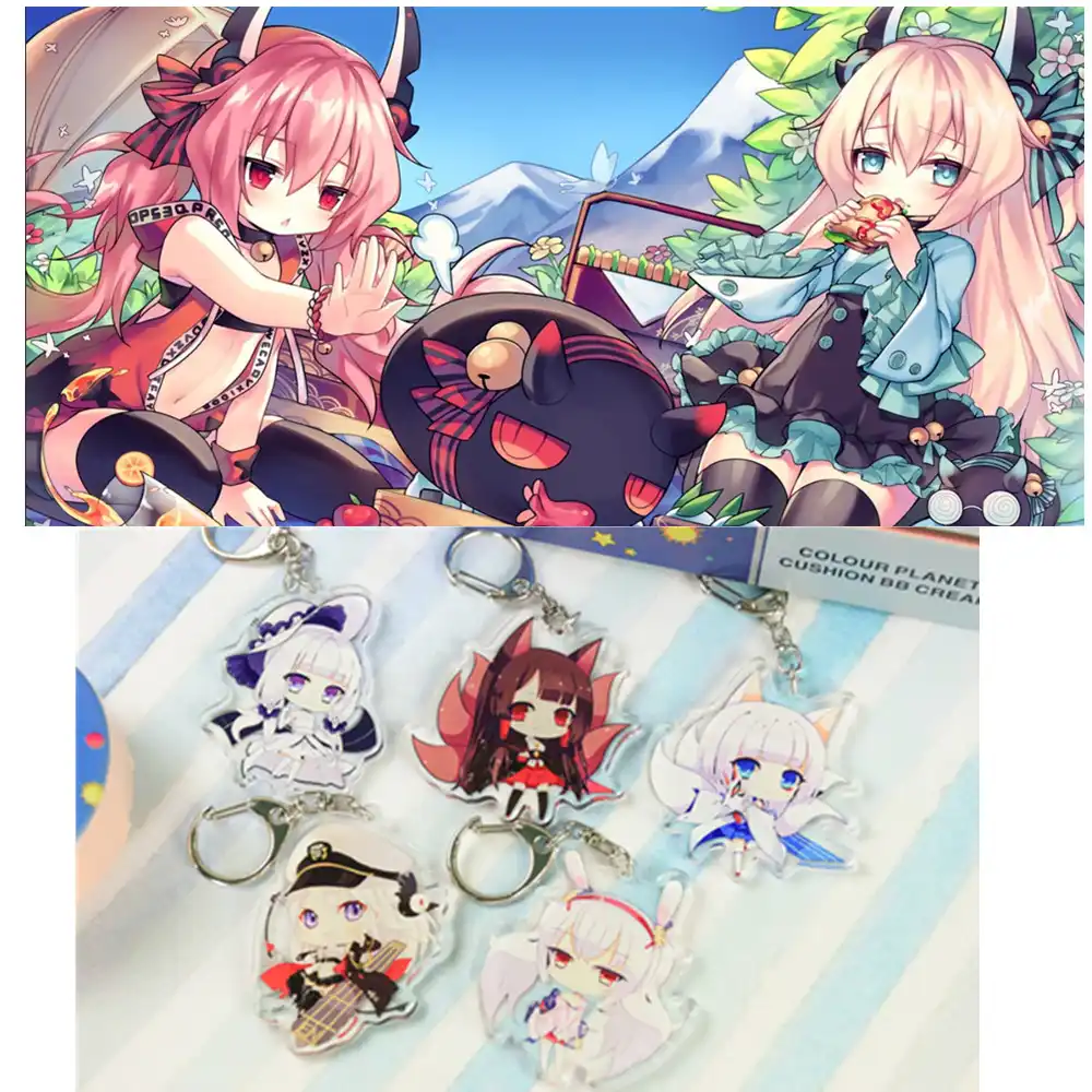 New Azur Lane Takao Atago Ijn Kaga Fubuki Taiho Cosplay Prop Key Finder Ring Keychains Key Chains As Girl Gift For Halloween Aliexpress
