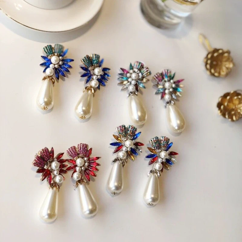 

Miwens Simulated Pearl Romantic Drop Earrings Geometric Flower Big Pendant Earrings Women Party Statement Wholesale Jewelry A090