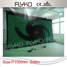 Гуанчжоу p100 3x6 м RGB Упаковка Гибкая Мягкий Полный xxx светодио дный видеоэкран экран