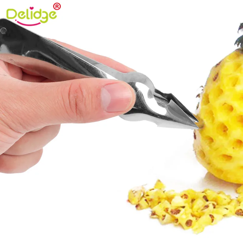 

Delidge 1PC Practical Stainless Steel Cutter Pineapple Eye Peeler Slicer Pineapple Seed Remover Clip Home Kitchen Fruit Tools