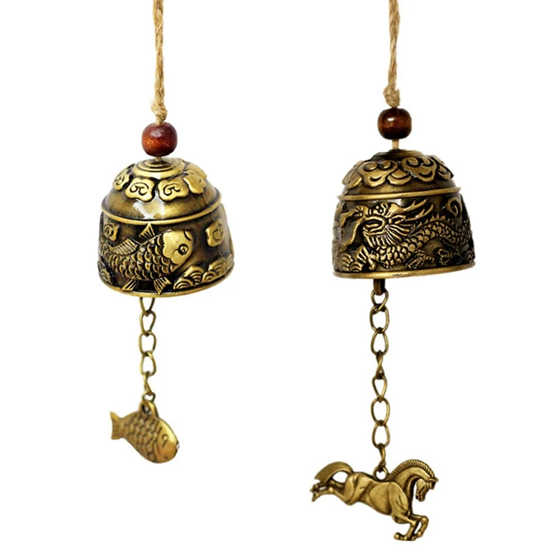 Ethnic Small Bells Small Wind Chimes Dragon Fish Pattern Bell Blessing