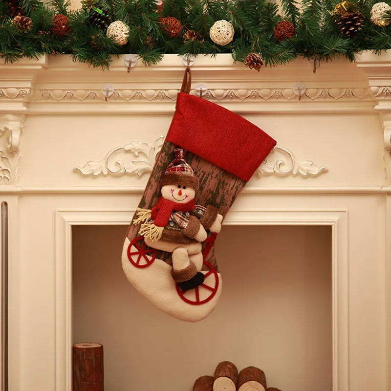 Рождественские носки, Подарочный пакет, рождественские украшения, мешковина, подарок, яркие носки, рождественские чулки