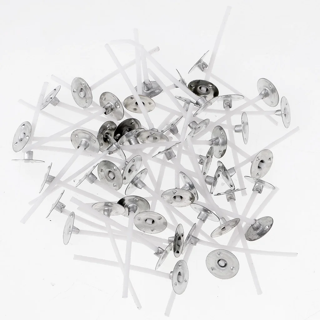 Wholesale 200pcs 35mm DIY Candle Wick Core Pre Waxed With Sustainers Cotton Coreless For Candle Making Xmas Candle DIY Tealight