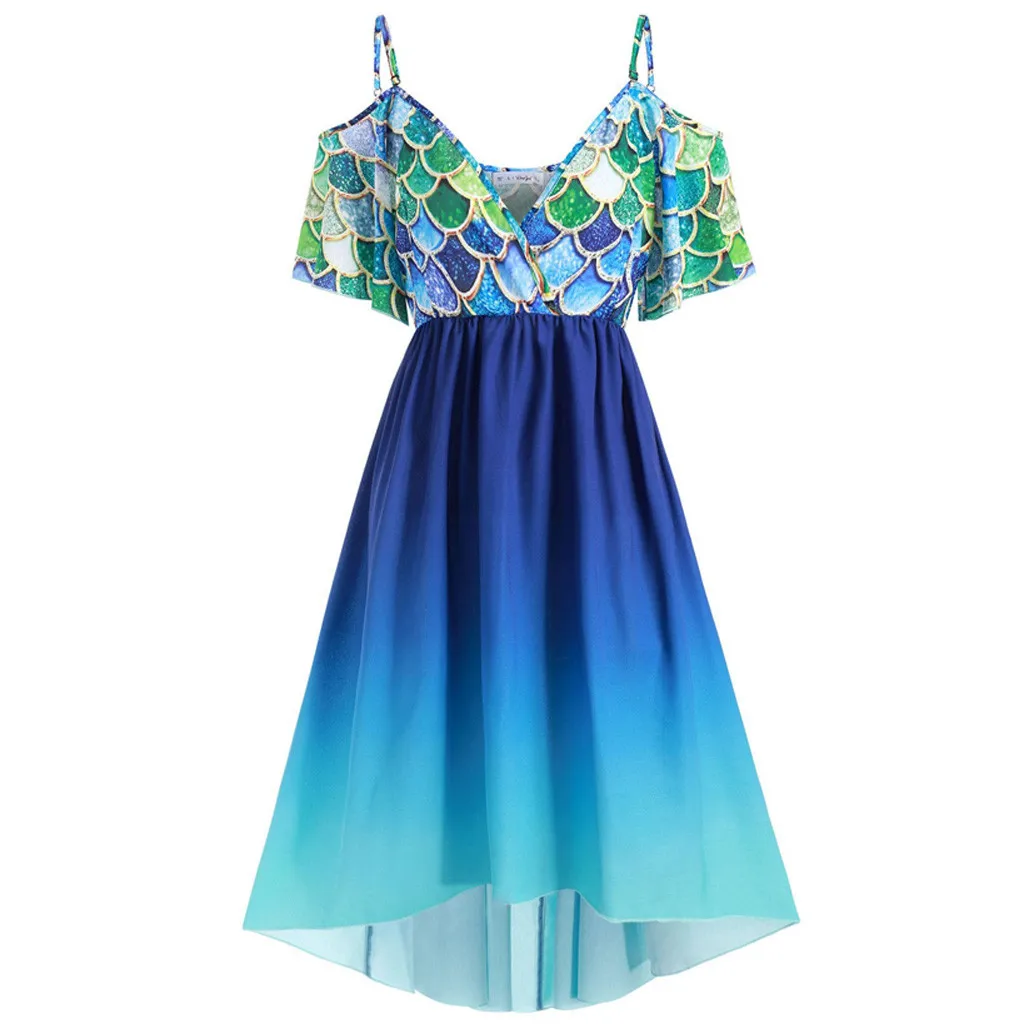 

Women's dress Vintage Print Short Sleeve summer beach dress Ladies V-Neck Casual Mini Dress jurken zomer 2019