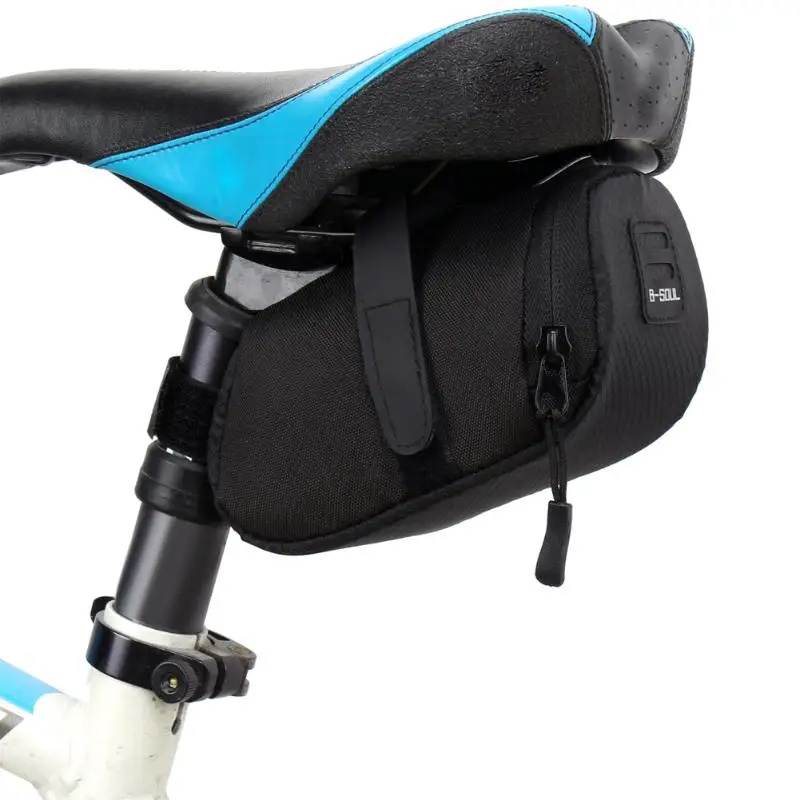 Нейлоновая велосипедная сумка, 3 цвета, водонепроницаемая, Quakeproof, сумка для хранения, крепится на лампу, ремень, сиденье, велосипедный задний Чехол, сумка - Цвет: Черный