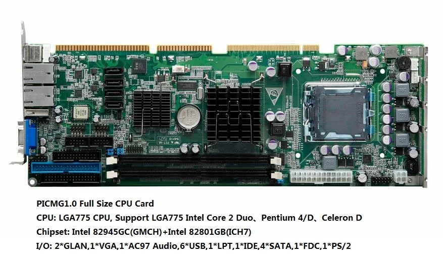 Industrial Full Size CPU Card, 945 Chipset, IPC Motherboard, LGA775 CPU, 2GLAN,2COM,6USB, industrial single board computer socket lga 775 motherboard backplate iron bracket cpu