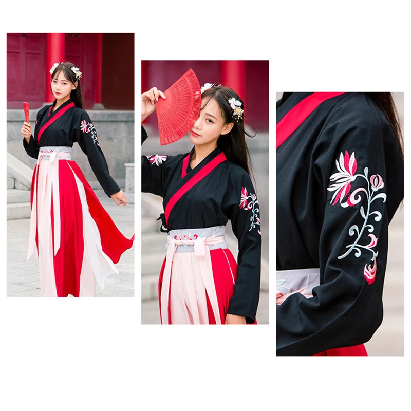 Hanfu женское народное платье ушу Одежда Женская Китайская одежда в старинном стиле платье Чонсам традиционная китайская одежда для женщин