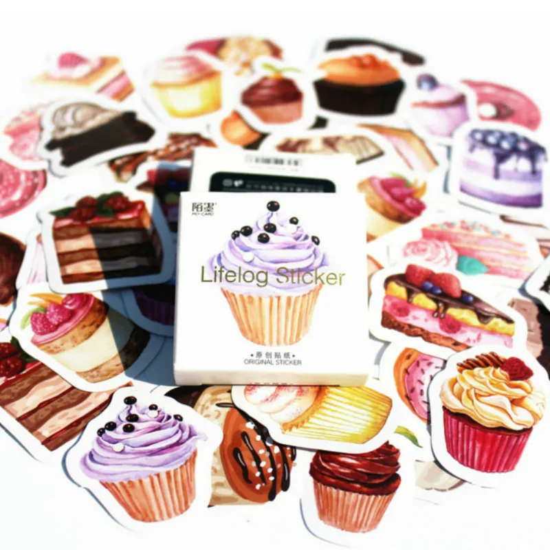 

40pcs Tea cup cake Memo Stickers Pack Posted It Kawaii Planner Scrapbooking Stationery Escolar School Supplies