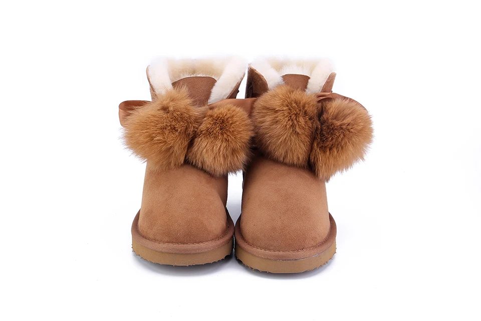 MBR FORCE/Новое поступление; женские зимние замшевые ботинки из овечьей кожи с меховой подкладкой; стильные зимние ботильоны с помпонами для милых девушек