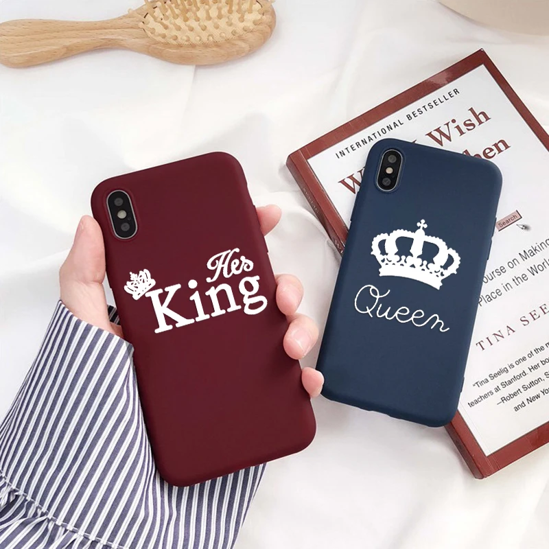 

King Queen Matte Soft TPU Case For iPhone 6S 8 7 6 S Plus XR Coque Silicon For iPhone X For iPhone 11 Pro XS Max Phone Case Capa