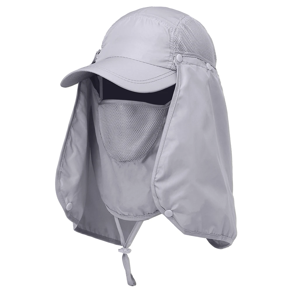 

Outdoor Sport Camping Hiking Visor Hat UV Protection Face Neck Cover Fishing Sun Protection Cap for Men Women