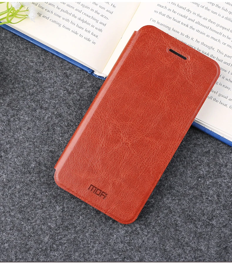 Mofi для Xiaomi Redmi 5A Чехол-книжка из искусственной кожи чехол для мобильного телефона для Xiaomi Redmi 5A чехол-подставка для телефона s - Цвет: Коричневый