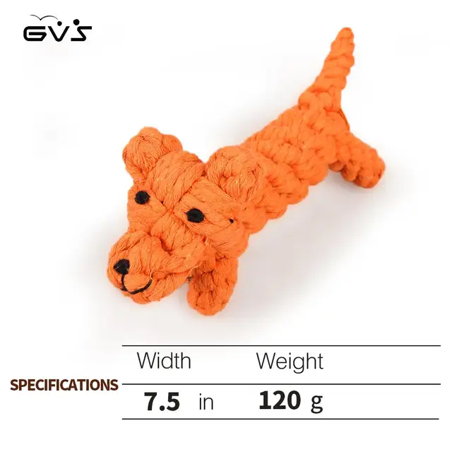 GVS Dog Rope Toys Set, Animal Design Cotton Rope Dog Toys with Puppy Pet Play Chew and Training Toy Small (Set of 4)