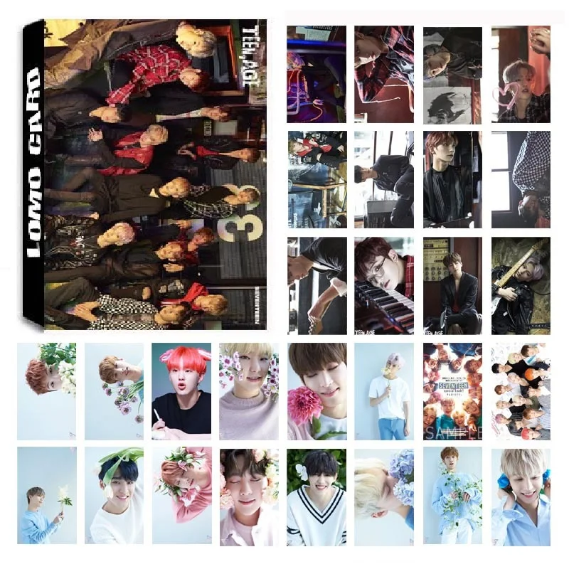 

30Pcs/set KPOP SEVENTEEN Team 03 Album HD Photo Card PVC Self Made LOMO Photocard