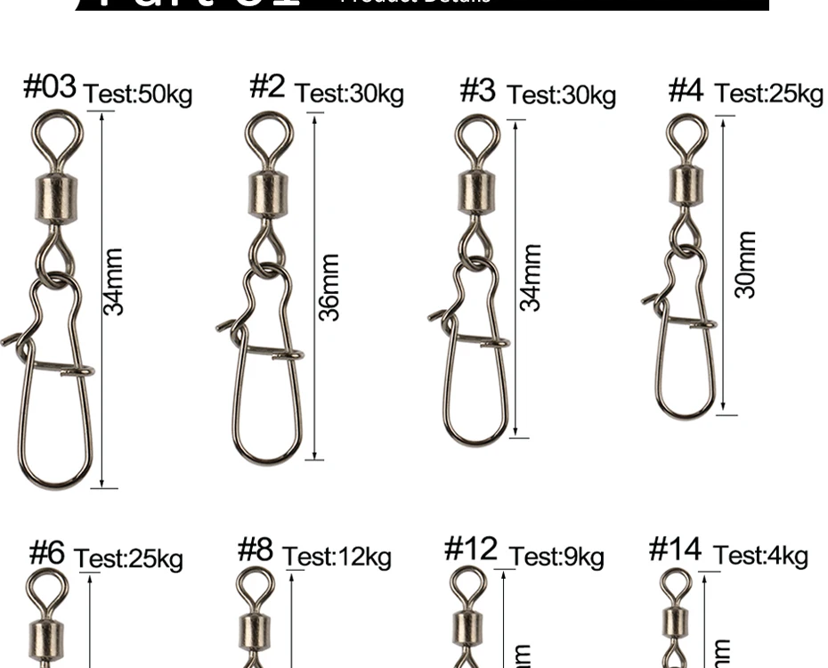 Goture, 200 шт./лот, рыболовные Вертлюги Из Нержавеющей Стали, Вертлюги с защелкой, рыболовные аксессуары, приманка с крюком
