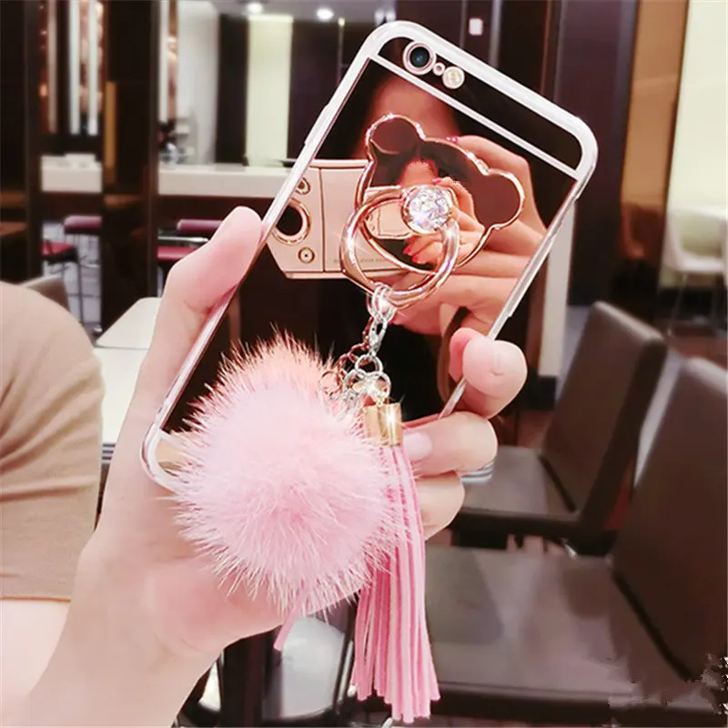 Luxury Rhinestone Case Cover For xiaomi Redmi 5A 6A Note 5 2S 5S Phone Case Glitter Mirror Girls with Ring Holder Stand Soft TPU