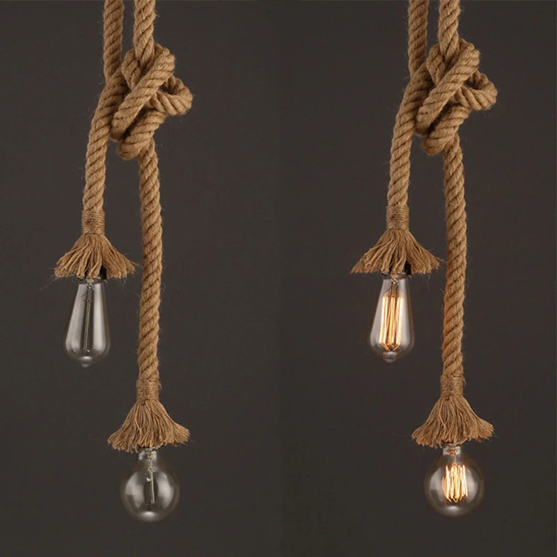 Vintage Hemp Rope Pendant Light Holder E27 1M 1.5M 2M 2.5M 3M AC85-265V Loft Personality Industrial Pendant Lamp Edison hanglamp Vintage Hemp Rope Pendant Light Holder E27 1M 1.5M 2M 2.5M 3M AC85-265V Loft Personality Industrial Pendant Lamp Edison hanglamp