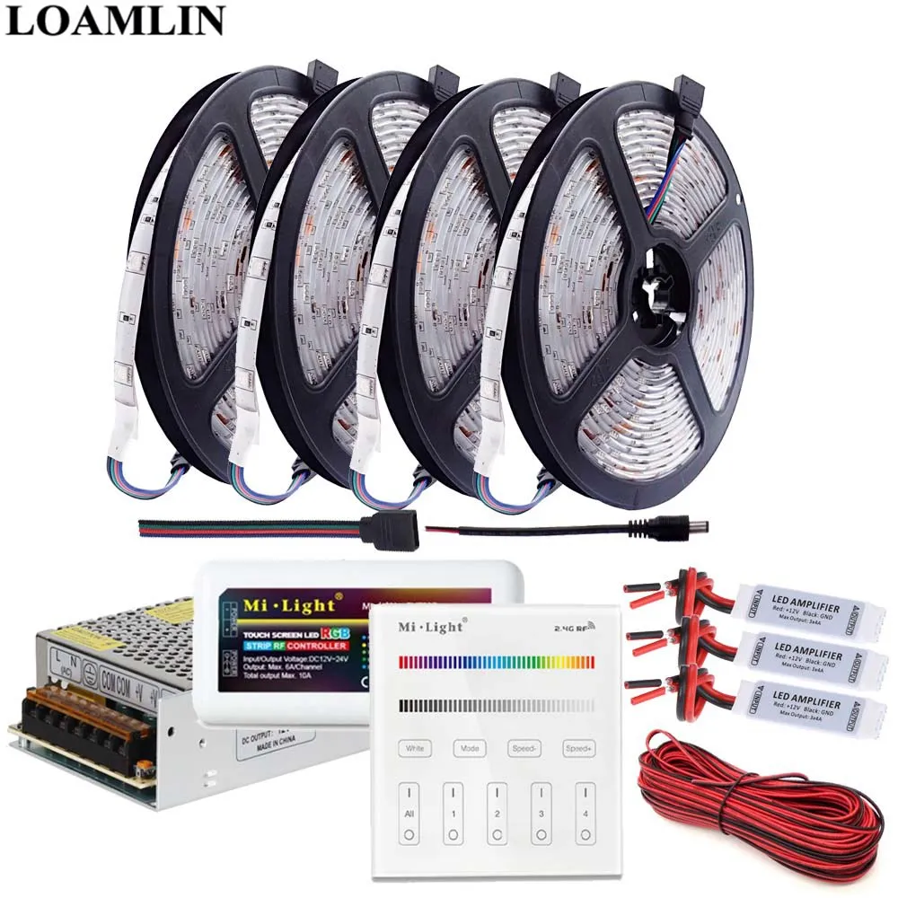 RGB Led Strip Light 5050SMD 30Leds/m Milight B3 RGBW Touch Panenl Controller Amplifier DC12V Transformer Kit | Лампы и освещение