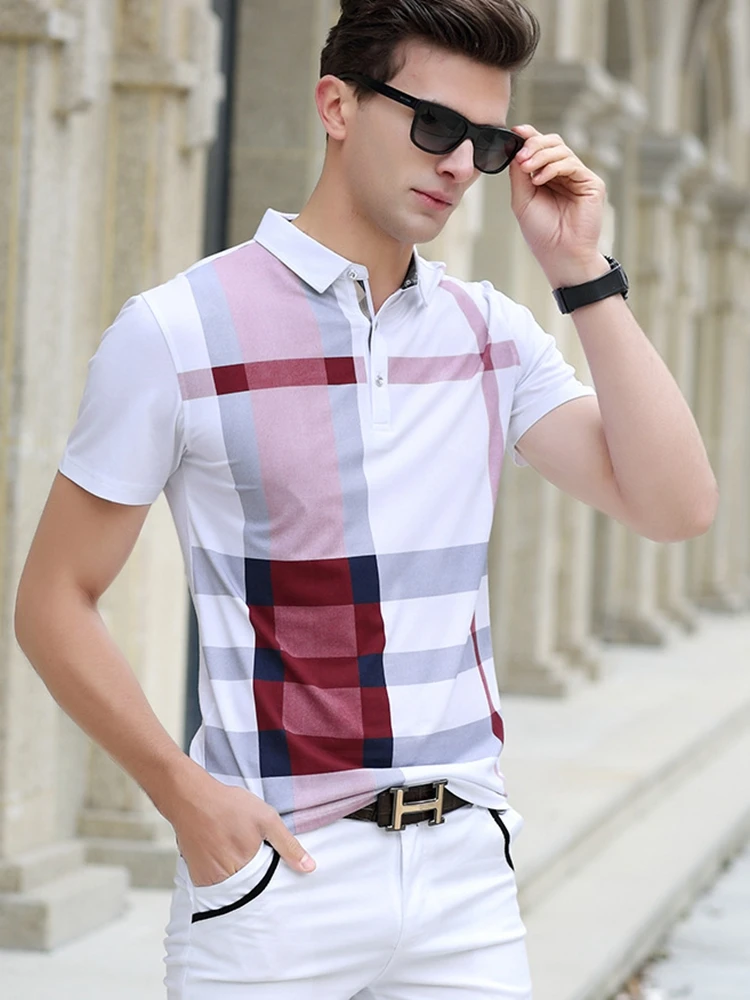 Online Summer polo shirt men high quality brand clothing short sleeve cotton business casual breathable homme camisa plus size XXXL