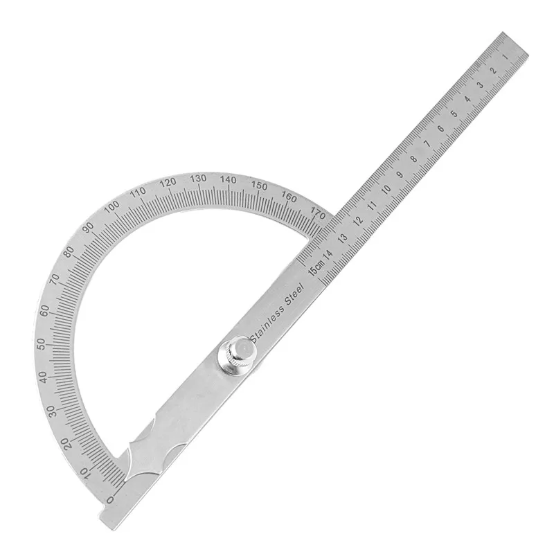 0-180 градусов 15 см нержавеющая сталь круглая головка угол поворота транспортир линейка, измерительный инструмент высокой точности