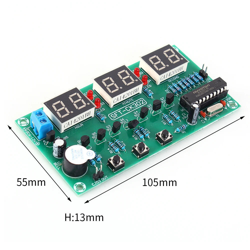 6 бит с источником питания от постоянного тока, 6 V-12 V светодиодный электронный модуль часы будильник Обратного Отсчета Секундомер многофункциональная цифровая электронная плата часов