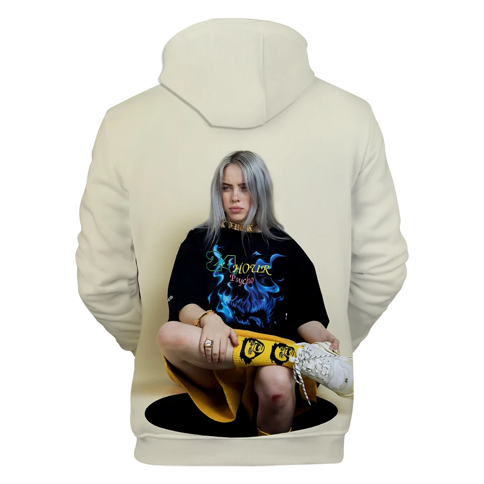 Лидер продаж, толстовка с капюшоном с 3D принтом Billie Eilish, Мужская/Женская толстовка для отдыха в стиле хип-хоп, худи с модным принтом Billie Eilish