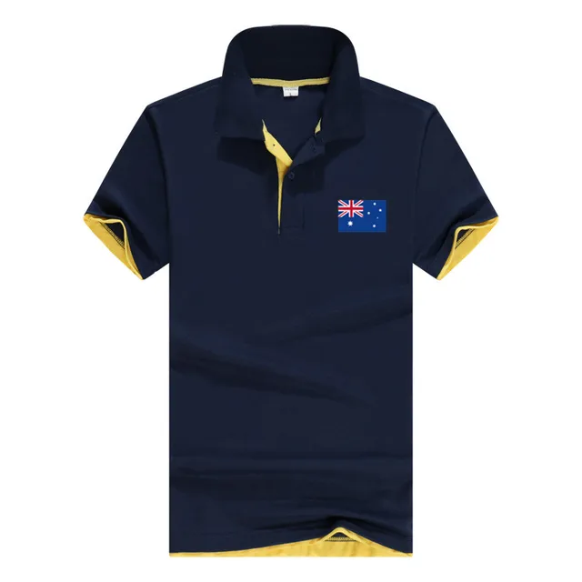 Men Polo 2018 Australian flag printing Tops Short Sleeves Poloshirt