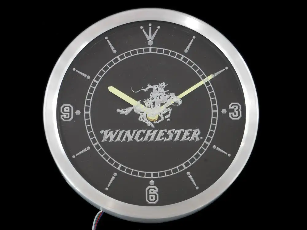  nc0189 Winchester Neon Light Signs LED Wall Clock - 32843796946