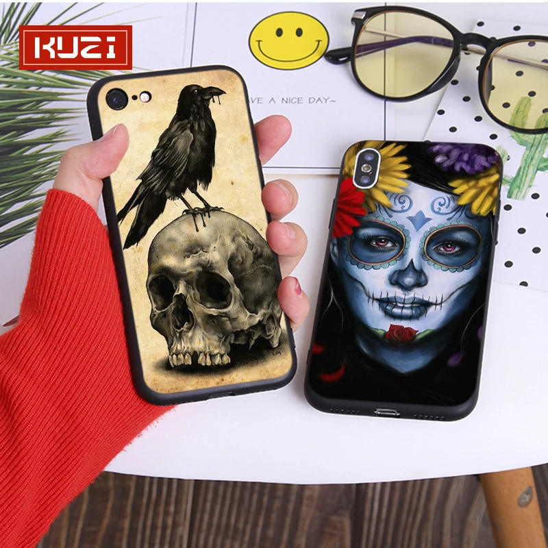 Роскошный чехол для телефона KUZI Black Girl IPhone 6 S 7 8 Plus Fundas мягкий из ТПУ X XS