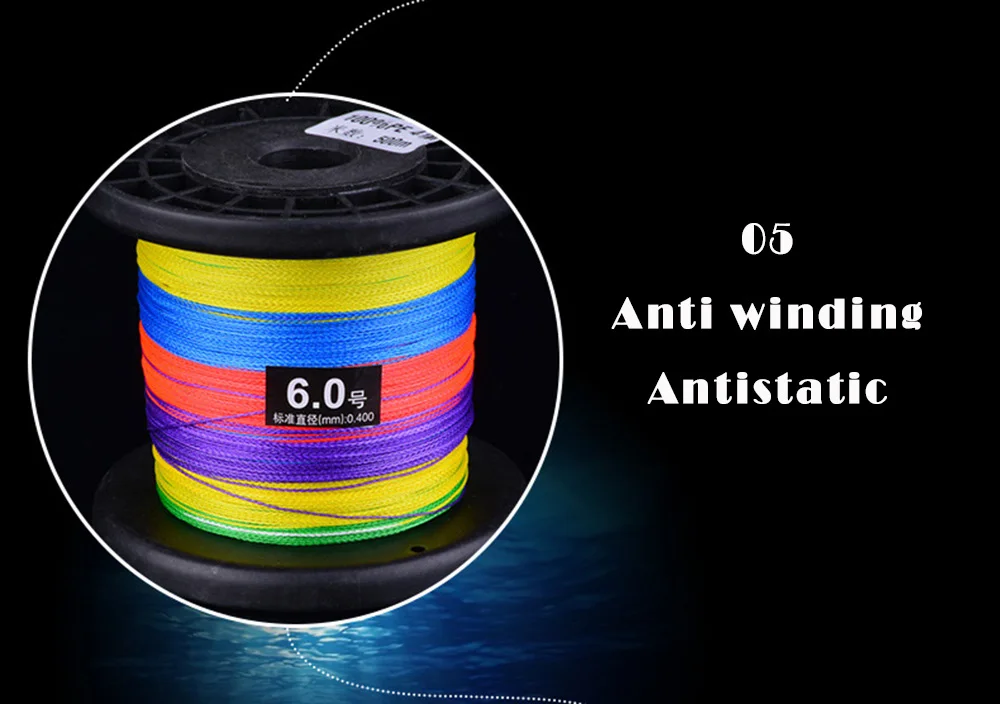 Linha de Pesca Linha de Pesca de Água Lieyuwang Tece 5 Cores Linha pe Trançada Multifilament de Água Salgada - Doce 1000 m 4 8 Linha De Pesca de Água Salgada Água Doce