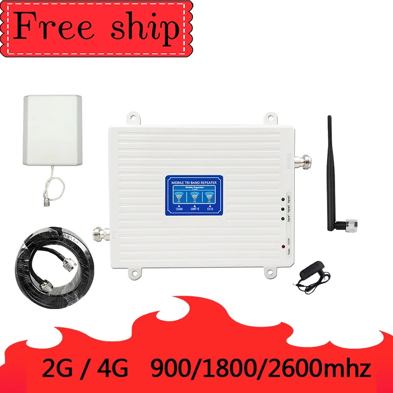 

TFX-BOOSTER 900/1800/2600Mhz 2G 3G 4G Mobile Phone Repeater 4G 2600Mhz Cellular Signal 70db Gain Whip Antenna Booster Amplifier