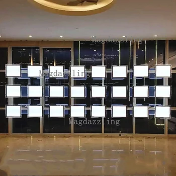 

A3 Single Side Horizontal Hanging Magnetic LED Acrylic Poster Frame Display System Kits for Real Estate Agent Window(27pcs/lot)