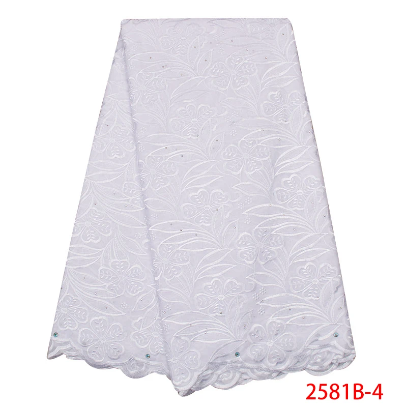 Швейцарская вуаль кружева высокого качества Африканское сухое кружево ткань Emboridery Французский Хлопок с камнями для свадьбы KS2581B-4