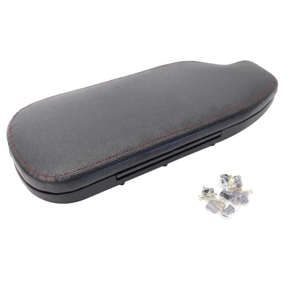 

Auto Car Center Console Armrest Cover Flip Open Armrest w/ Red Stitching Fit for Scion FRS / Subaru BRZ/Toyota 86 13-18