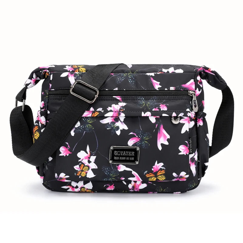 

Women Handbags Waterproof Nylon Crossbody Messenger Bags Floral Print Female Travel Shoulder Bags Bolsos Sac A Main Femme