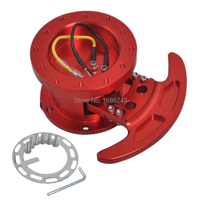 Red Flip Up Tilt Quick Release System Car Steering Wheel Hub Boss Kit Fits For Universal Sports