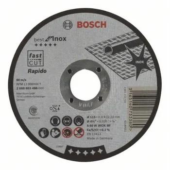 

BOSCH 2608603486 Disc abrasive cutting straight Best Inox-Rapido 115x0,8mm
