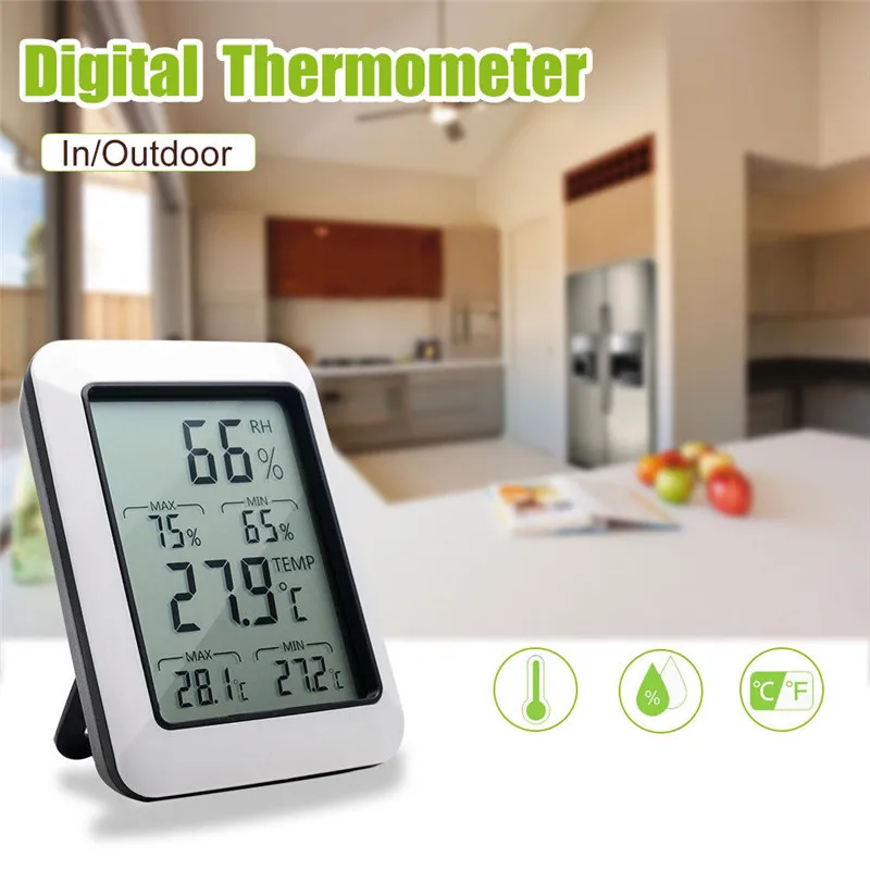 BSIDE Indoor Outdoor 2-in-1 Large LCD Screen Display Digital Humidity Temperature Thermometer Sensor Room Hygrometer Meter | Инструменты