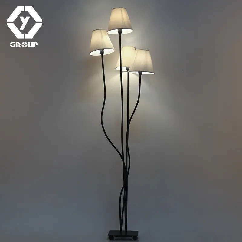 OYGROUP 4 Heads Floor Lamp with Beige Lampshade Contemporary Stylish Elegance lighting for Foyer Bedroom Hotel Office| |