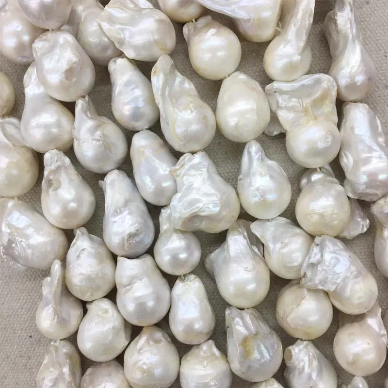 

Genuine Undyed South Sea 17-18-19-20mm Big Ball Round Natural Freshwater Pearl Tear-drop Baroque Pearl For Healing Power Energy