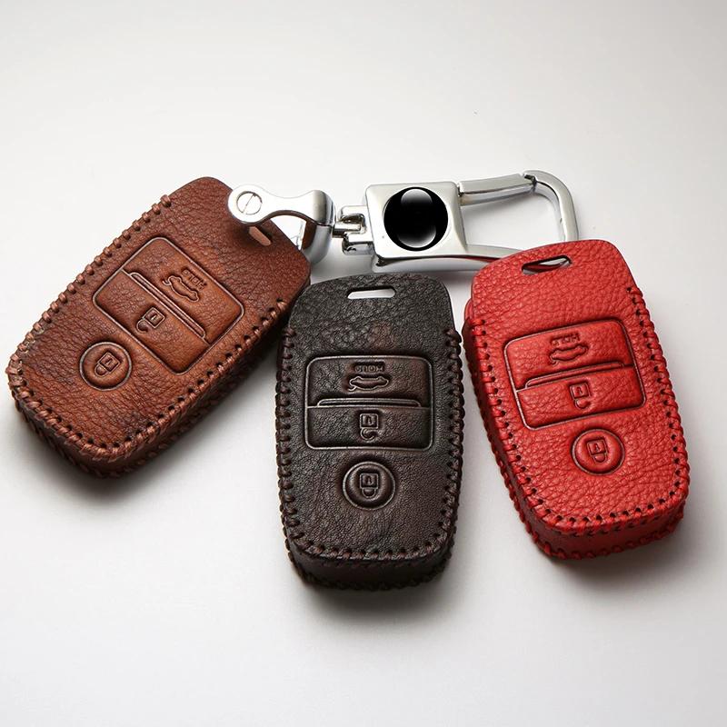 Эластичная одежда-стойкий элегантный винтажный верхний слой кожаный чехол для ключей для Kia K4 K5 KX3 KX5 KX7 Sorento NIRO Smart Key