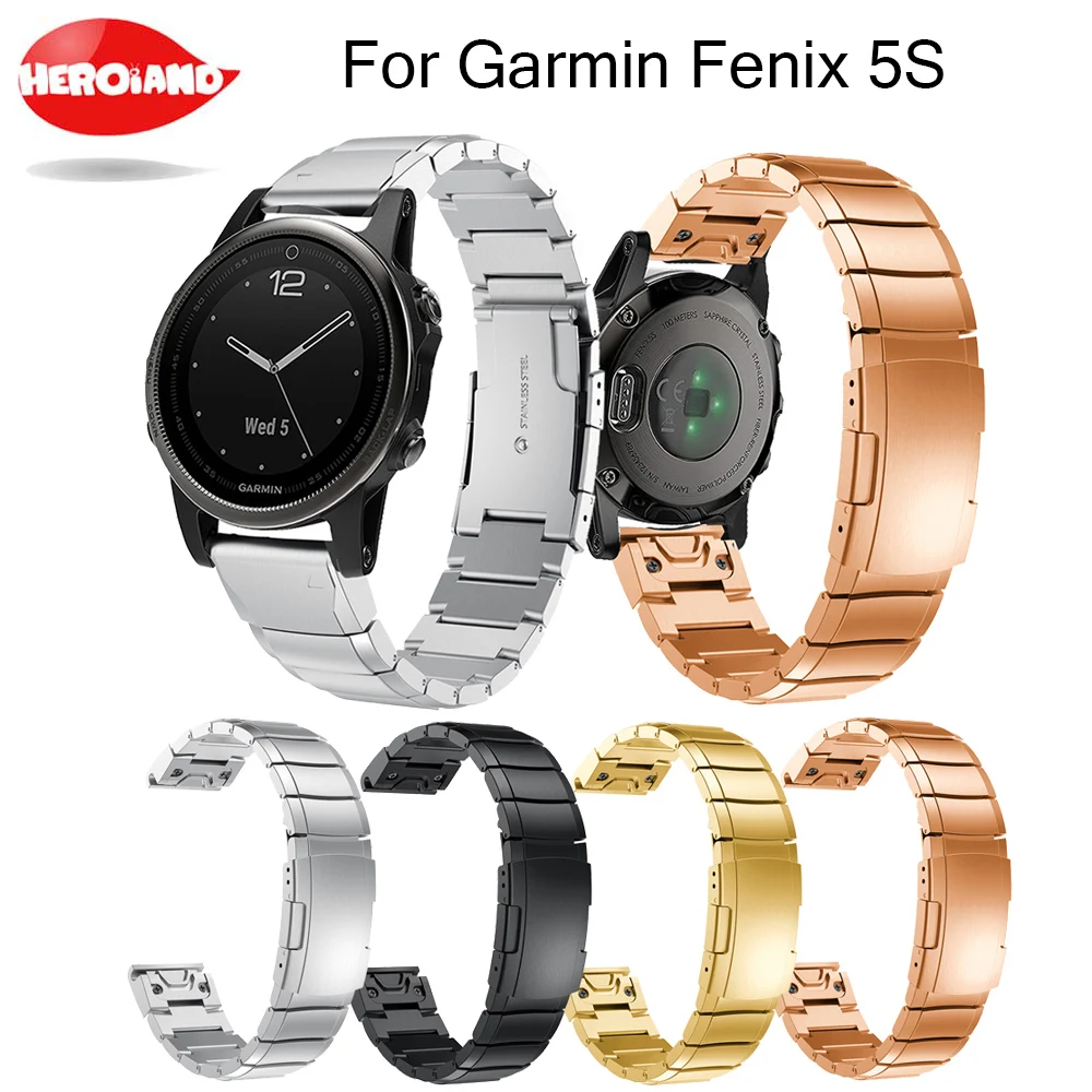 

Watch Band Luxurious 20mm Easy Fit wristband for Garmin Fenix 5S watchband strap Stainless steel GPS Quick Install bands belt
