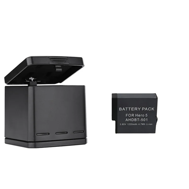 Зарядное устройство для камеры Go Pro Hero 2018 8 7 6 5 с 3 отверстиями + аккумулятора GoPro Black