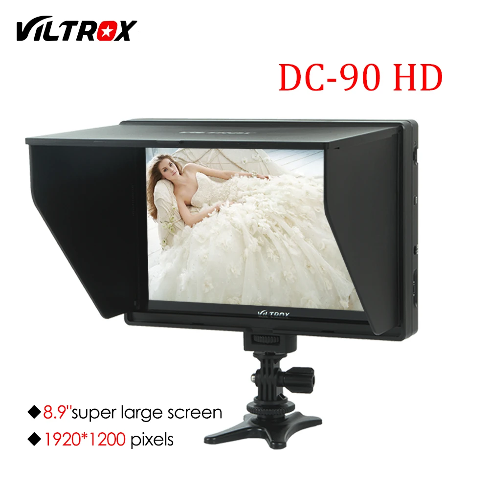 Viltrox DC-90HD 8,9 ''камера видеомонитор дисплей Clip-on ips ЖК-Дисплей HDMI AV вход 1920x1200 пикселей для Canon Nikon sony DSLR BMPC