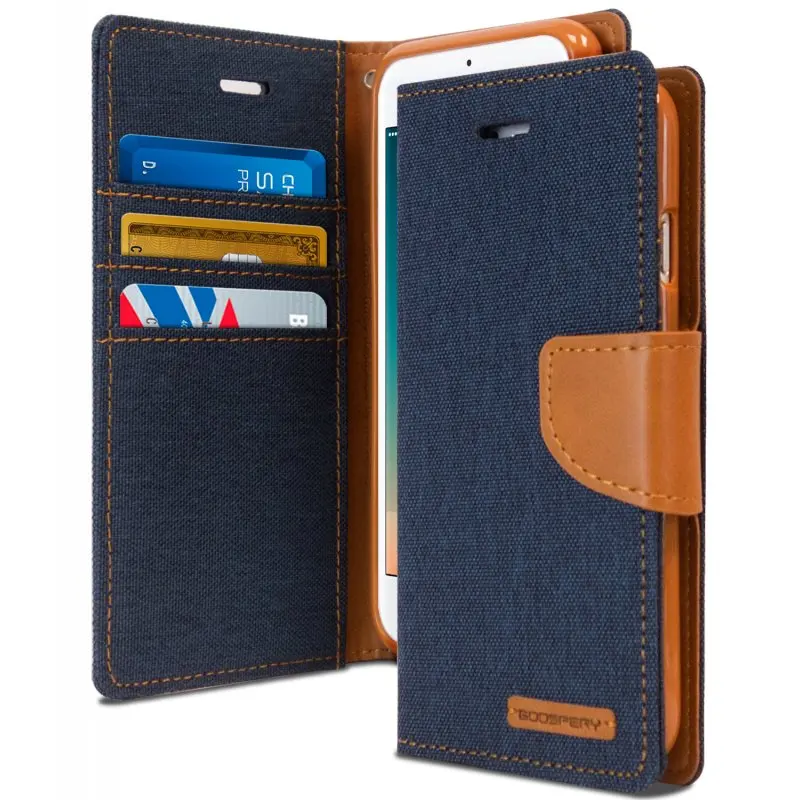 

Original GOOSPERY CANVAS DIARY Cloth Wallet Flip Cases For iPhone 6 6s Plus Hit Color Card Slot Holster cover For iPhone 6s Plus