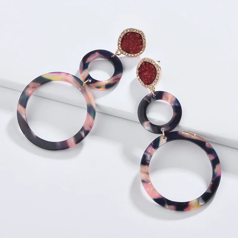 HUIDANG модные ювелирные изделия Необычные Красочные Druzy Lucite акриловые смолы